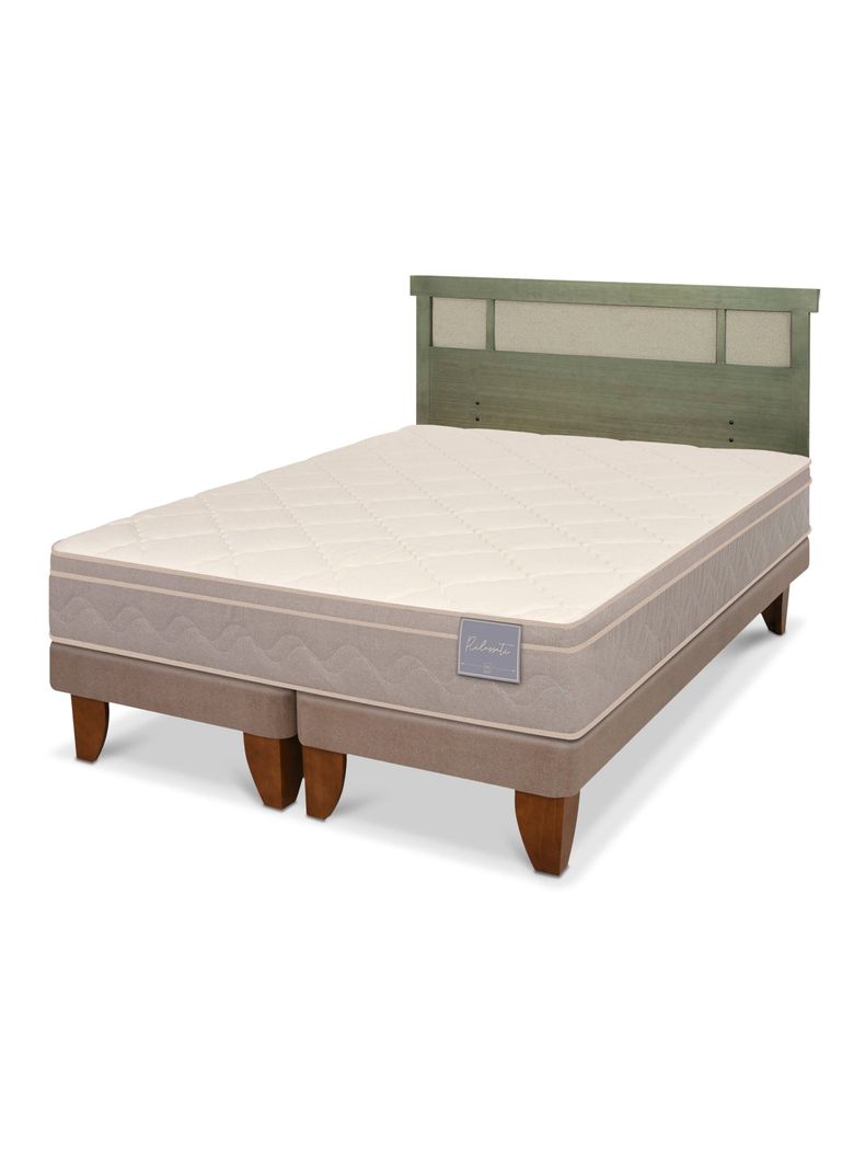 Cama Europea Rilassati 2 Plazas Base Dividida + Respaldo Dublín Olivo-0