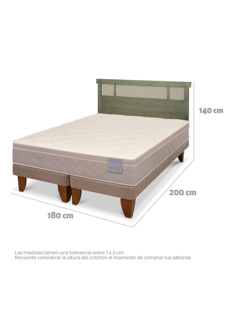 Cama Europea Rilassati King + Respaldo Dublín Olivo-1