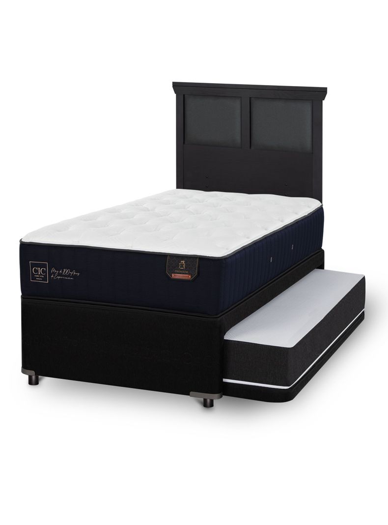 Diván Premium Black 1.5 Plazas Respaldo Torino Negro-0