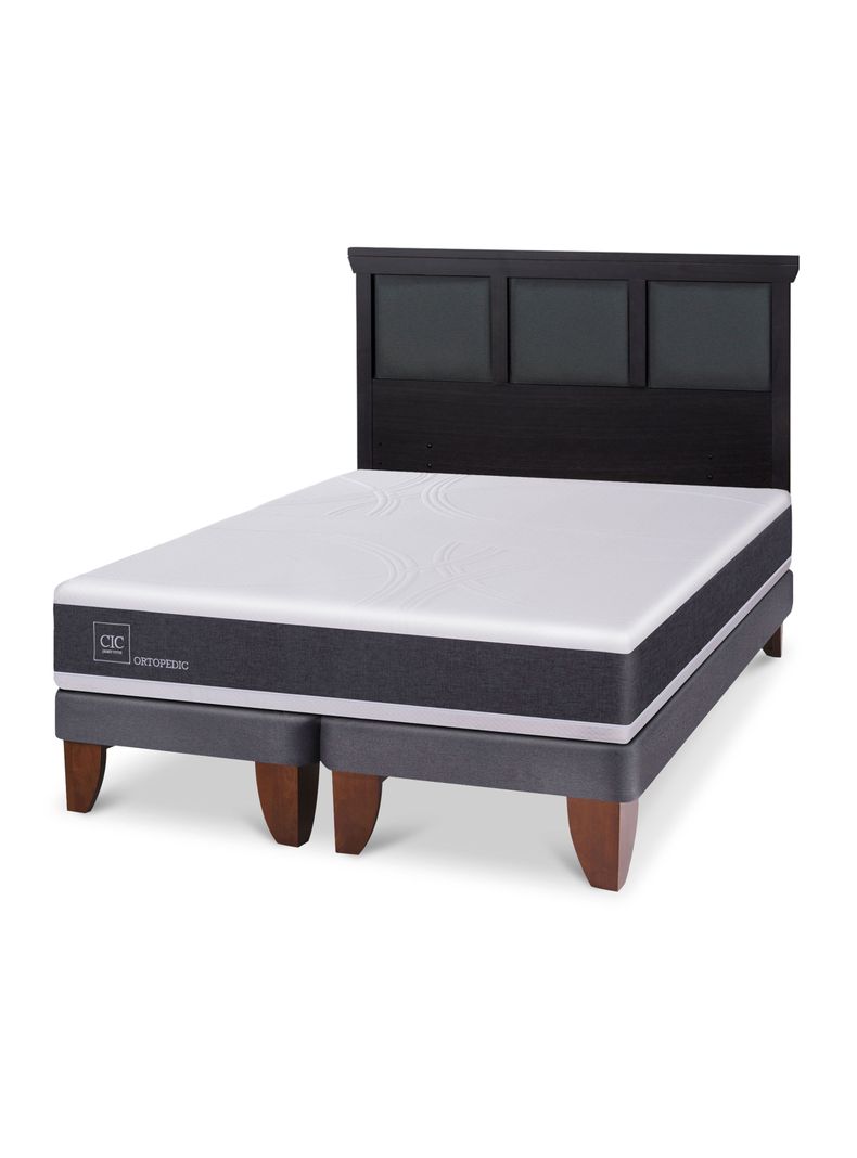 Cama Europea Ortopedic King + Respaldo Torino Negro-0
