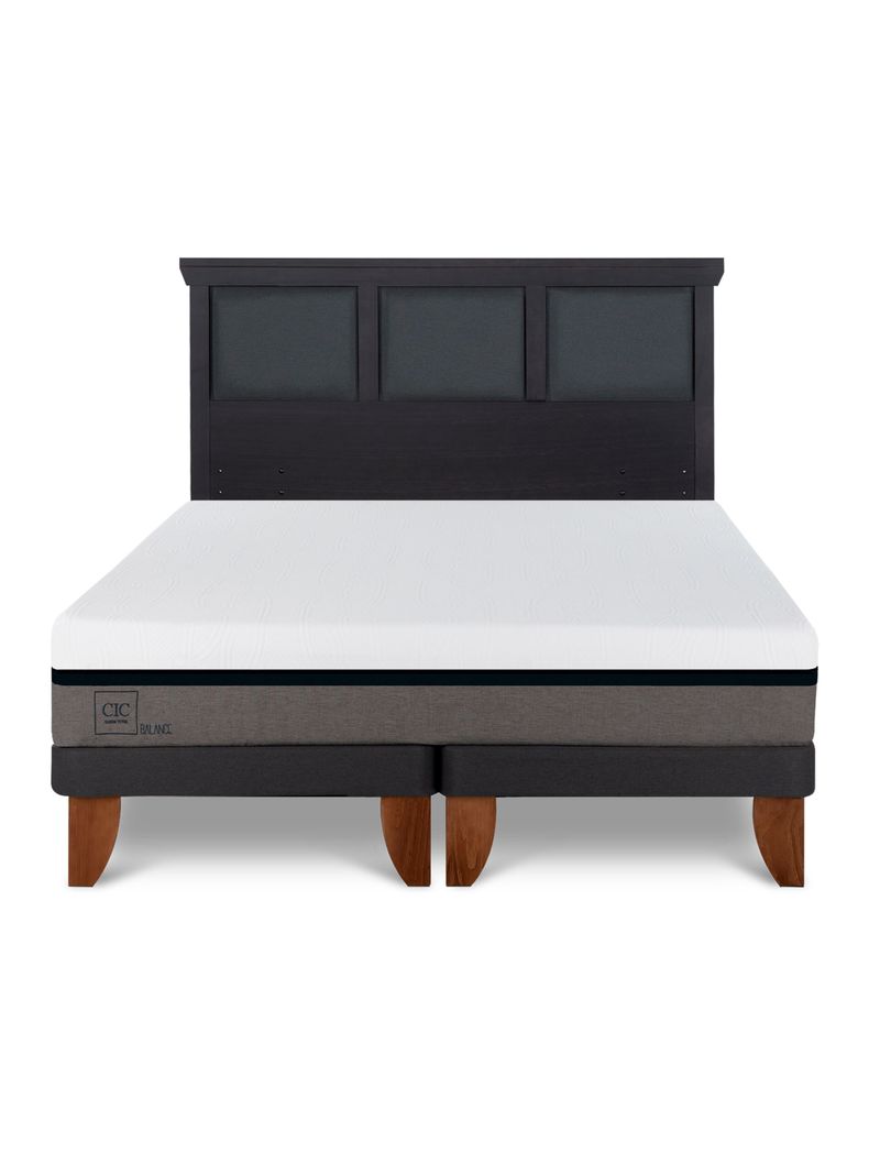 Cama Europea Balance King + Respaldo Torino Negro-2