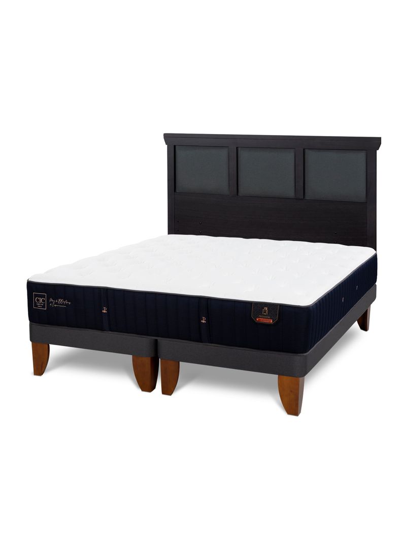 Cama Europea Premium King + Respaldo Torino Negro-0