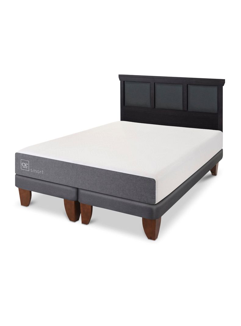 Cama Europea Smart King + Respaldo Torino Negro-0