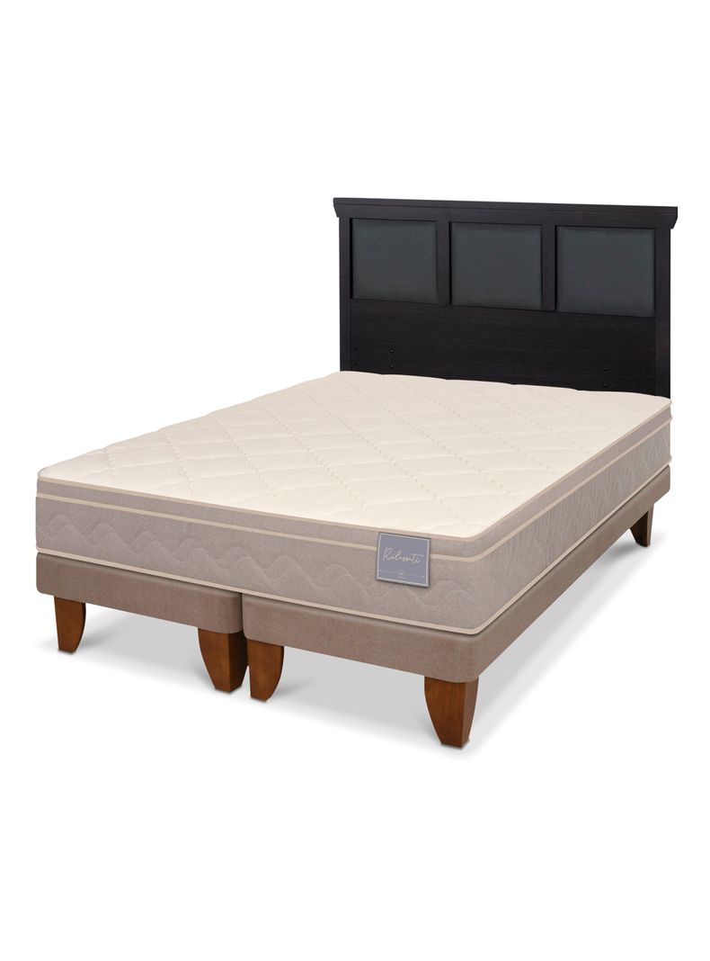 Cama Europea Rilassati 2 Plazas Base Dividida + Respaldo Torino Negro-0
