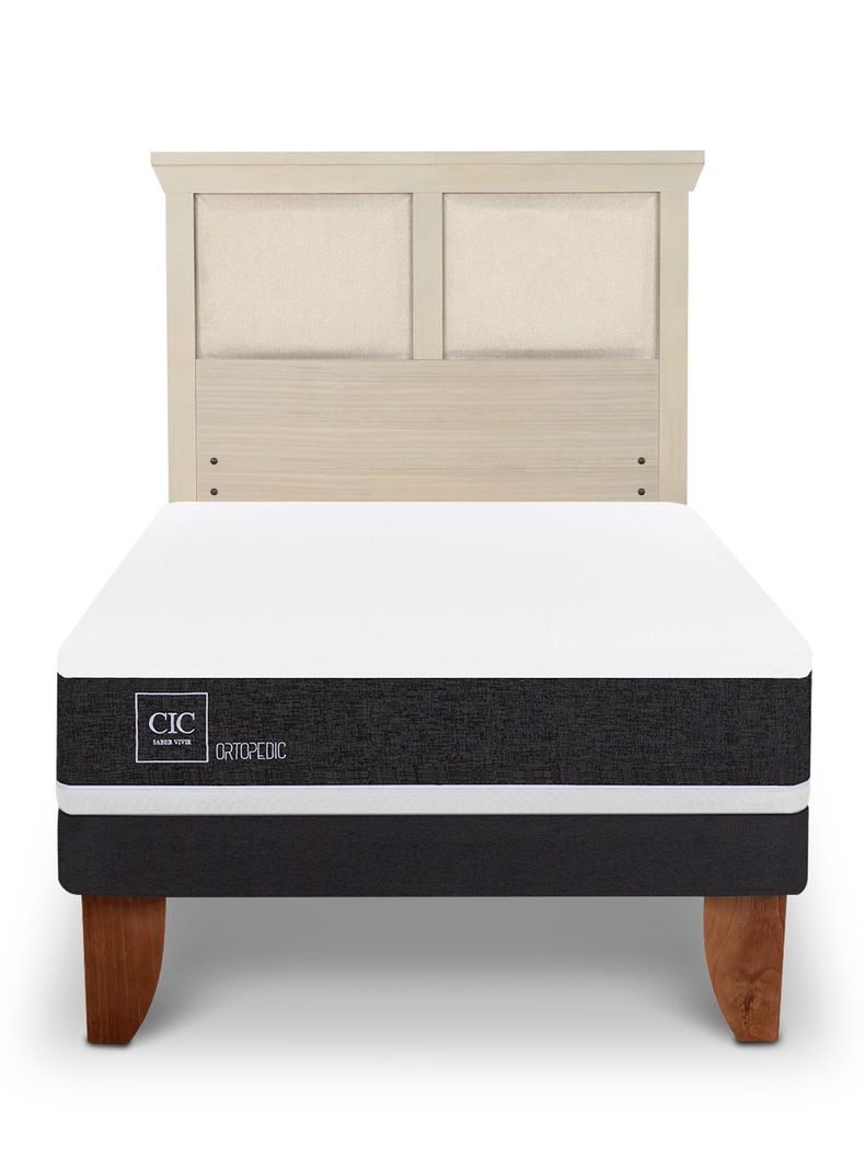 Cama Europea Ortopedic 1.5 Plazas + Respaldo Torino Alpino-2
