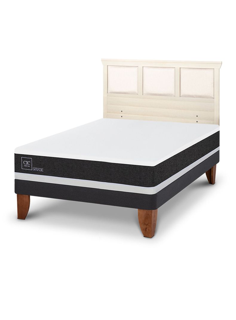 Cama Europea Ortopedic 2 Plazas + Respaldo Torino Alpino-0