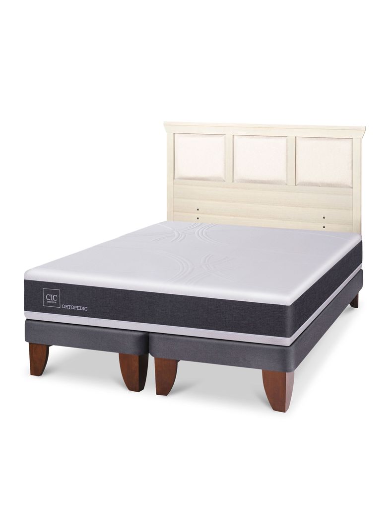 Cama Europea Ortopedic 2 Plazas Base Dividida + Respaldo Torino Alpino-0