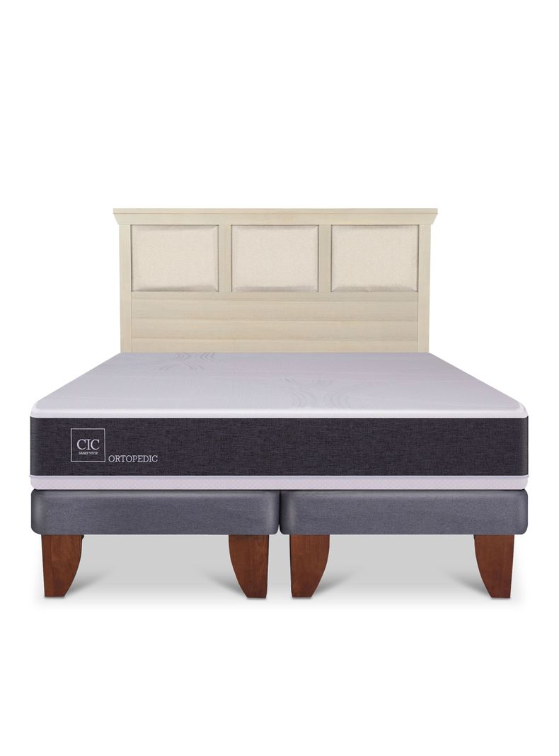 Cama Europea Ortopedic 2 Plazas Base Dividida + Respaldo Torino Alpino-2