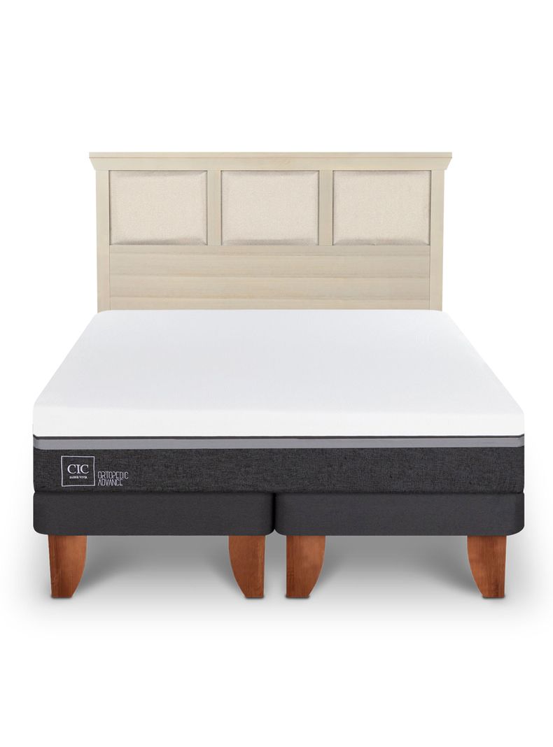 Cama Europea Ortopedic Advance 2 Plazas Base Dividida + Respaldo Torino Alpino-2