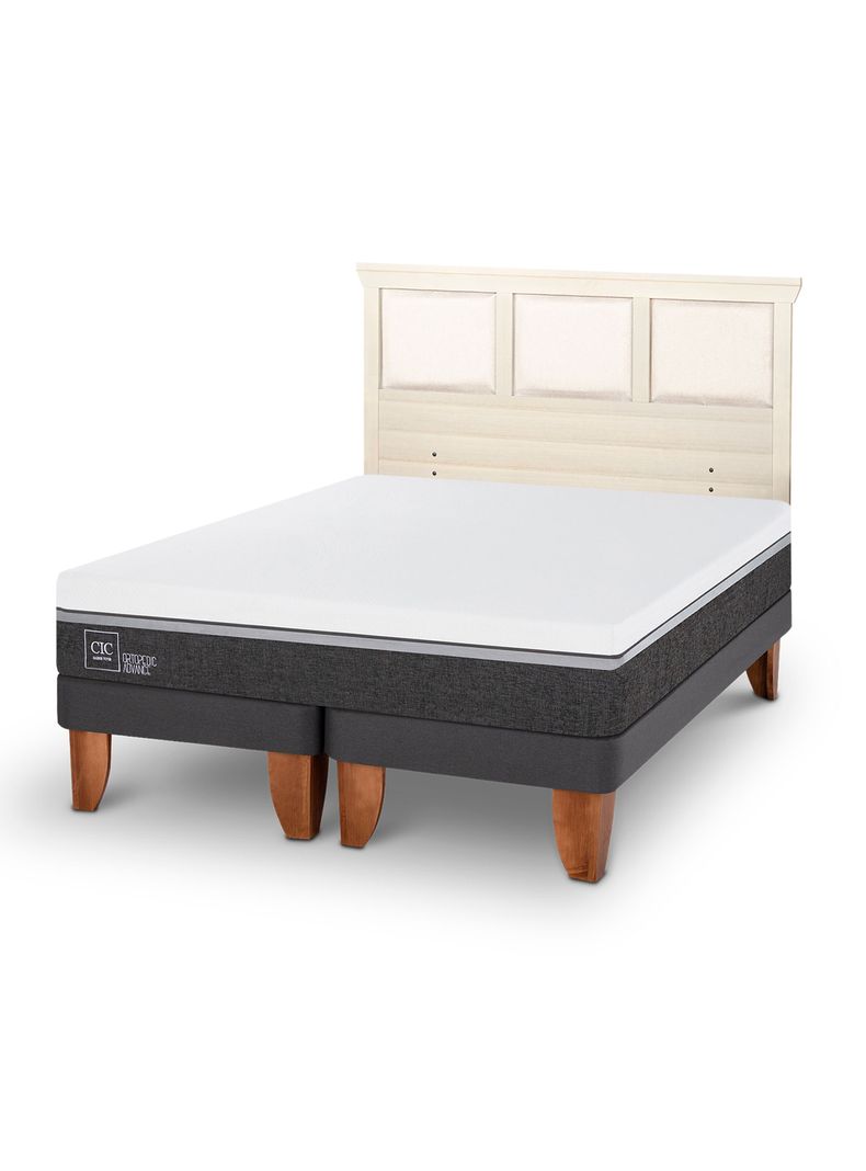 Cama Europea Ortopedic Advance 2 Plazas Base Dividida + Respaldo Torino Alpino-0