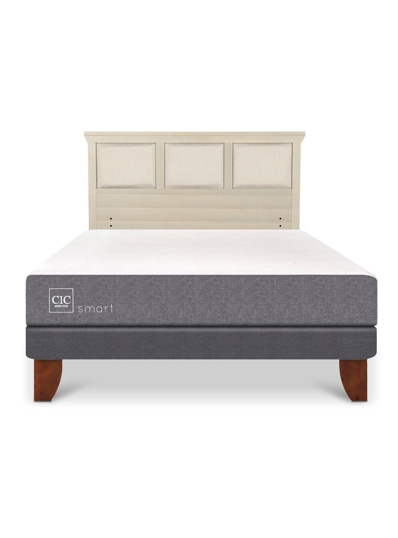 Cama Europea Smart 2 Plazas + Respaldo Torino Alpino-2