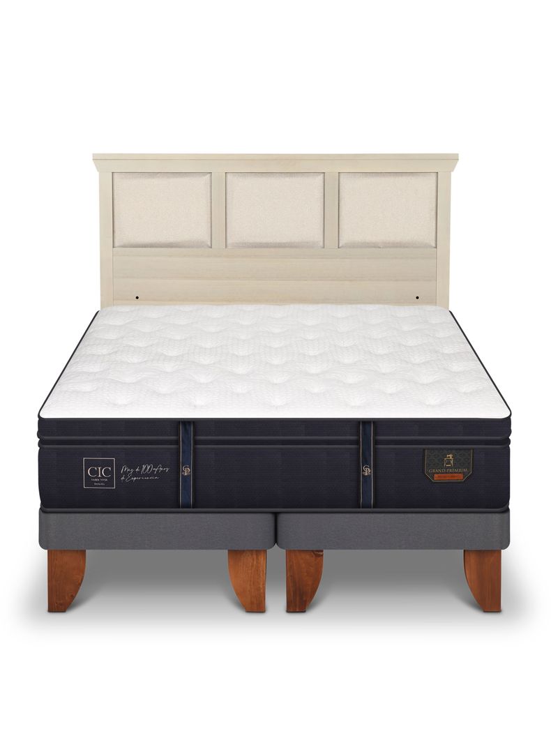 Cama Europea Grand Premium King + Respaldo Torino Alpino-2