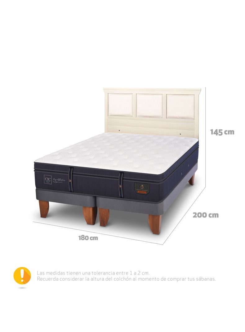Cama Europea Grand Premium King + Respaldo Torino Alpino-1