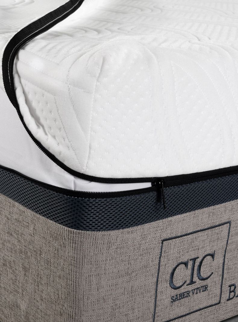 Cama Europea Balance 2 Plazas Base Dividida + Respaldo Torino Mostaza-4