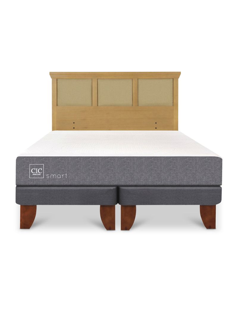 Cama Europea Smart King + Respaldo Torino Mostaza-2
