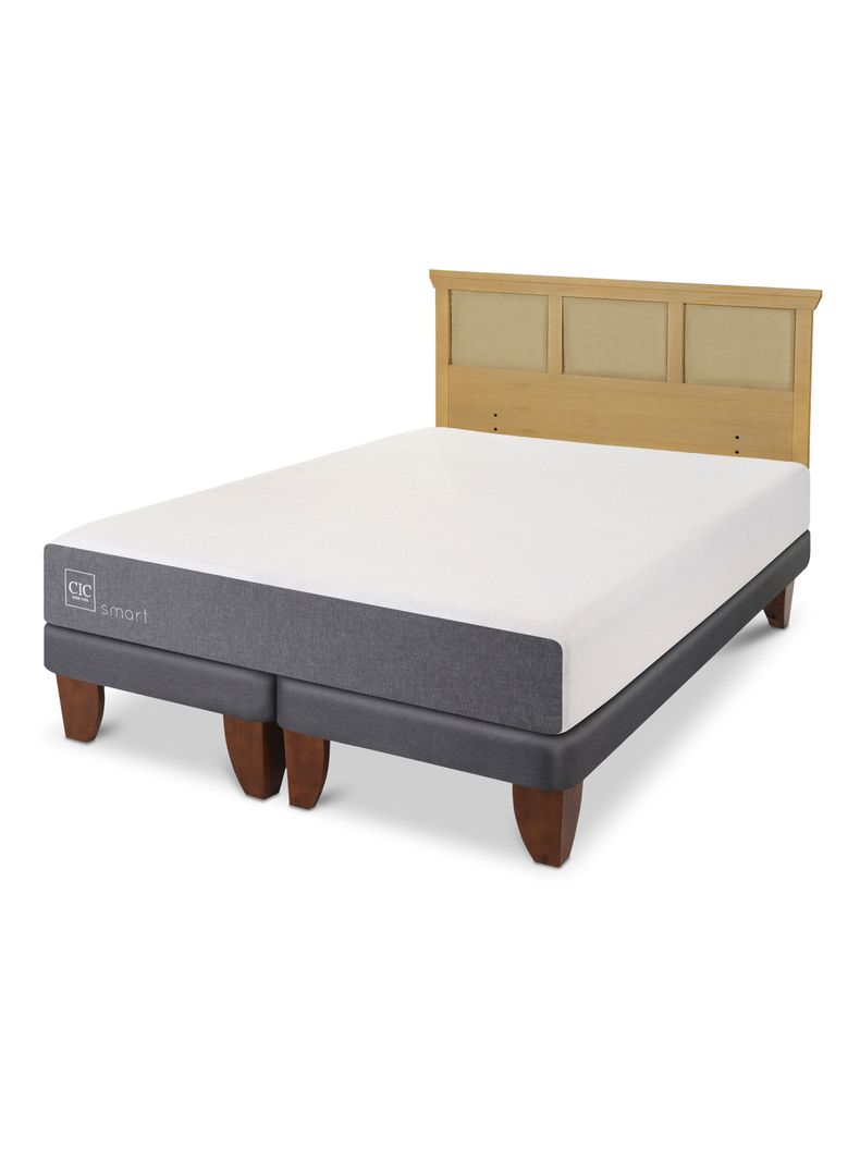 Cama Europea Smart King + Respaldo Torino Mostaza-0
