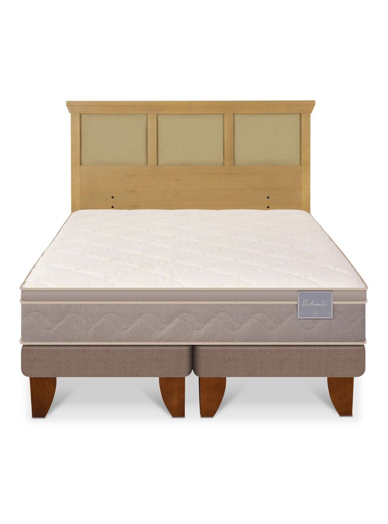 Cama Europea Rilassati 2 Plazas Base Dividida + Respaldo Torino Mostaza-2