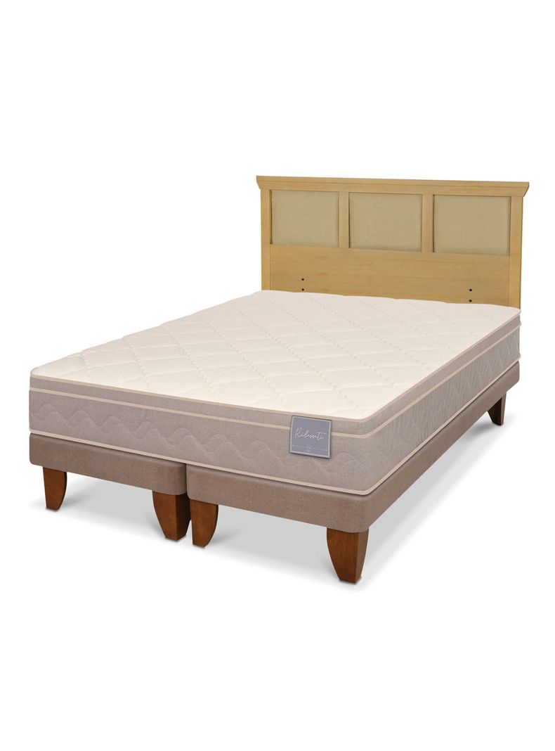 Cama Europea Rilassati 2 Plazas Base Dividida + Respaldo Torino Mostaza-0