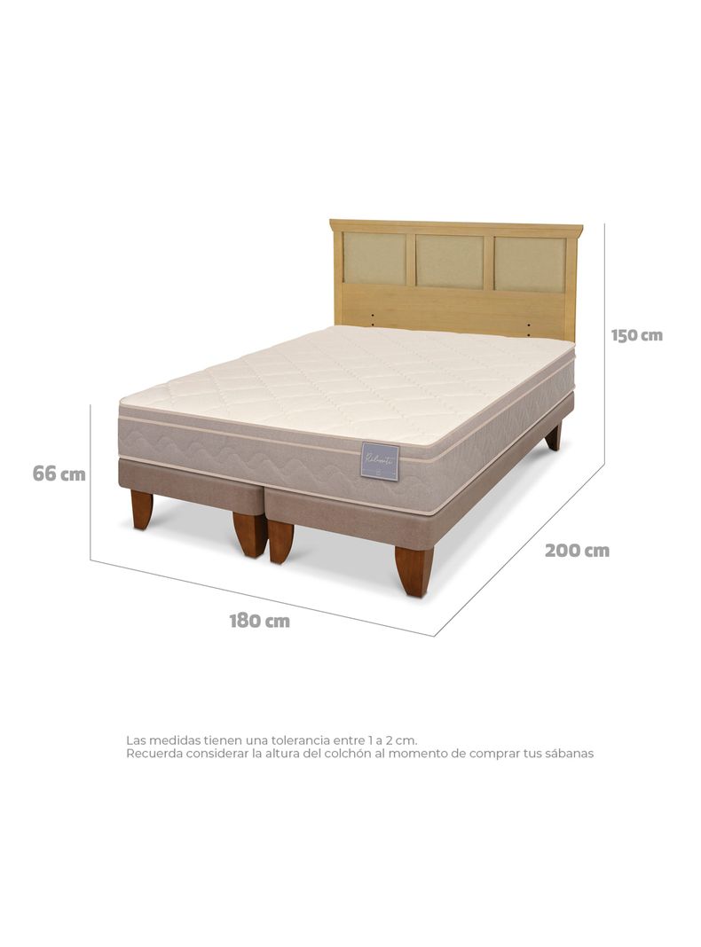Cama Europea Rilassati King + Respaldo Torino Mostaza-1