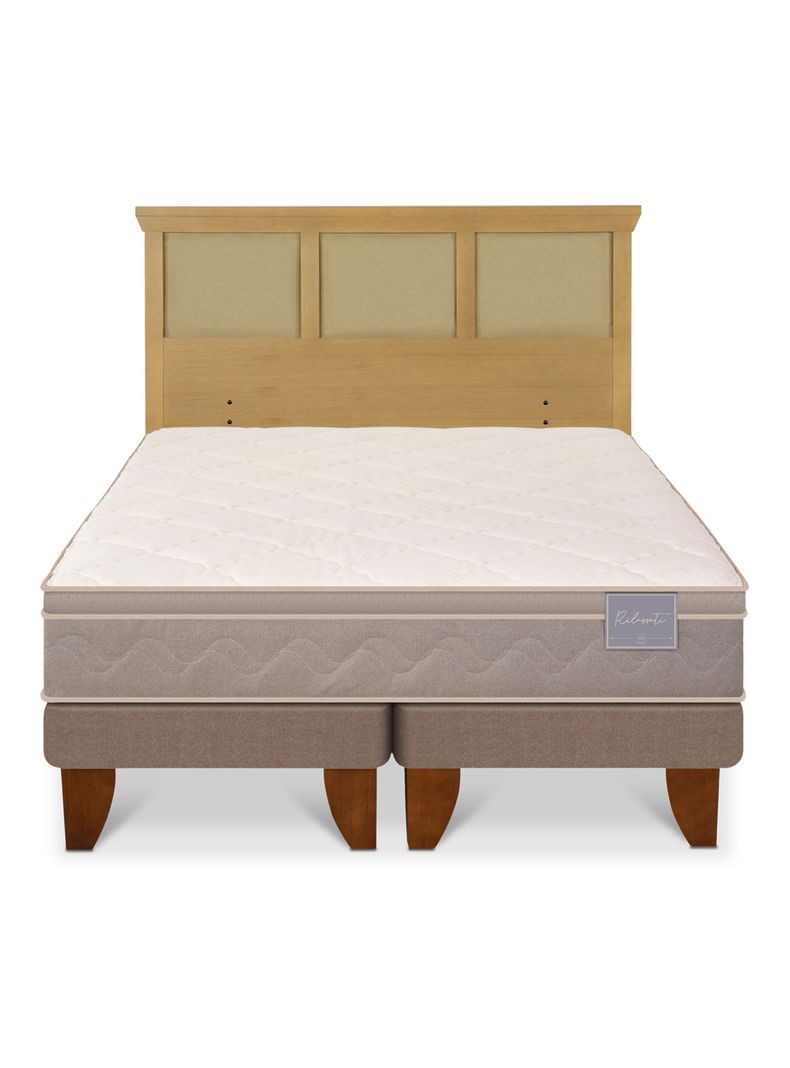 Cama Europea Rilassati King + Respaldo Torino Mostaza-2