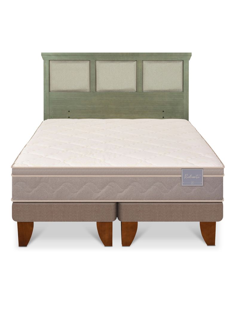 Cama Europea Rilassati King + Respaldo Torino Olivo-2