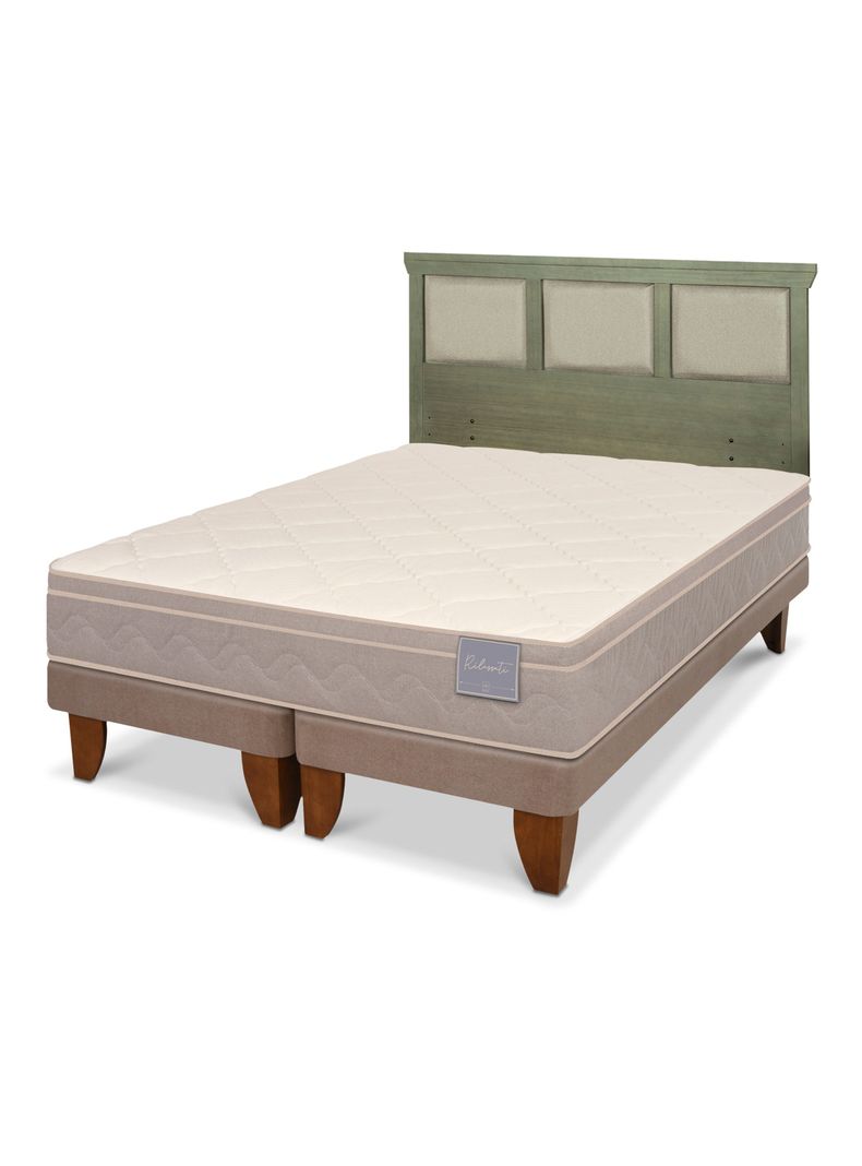 Cama Europea Rilassati King + Respaldo Torino Olivo-0