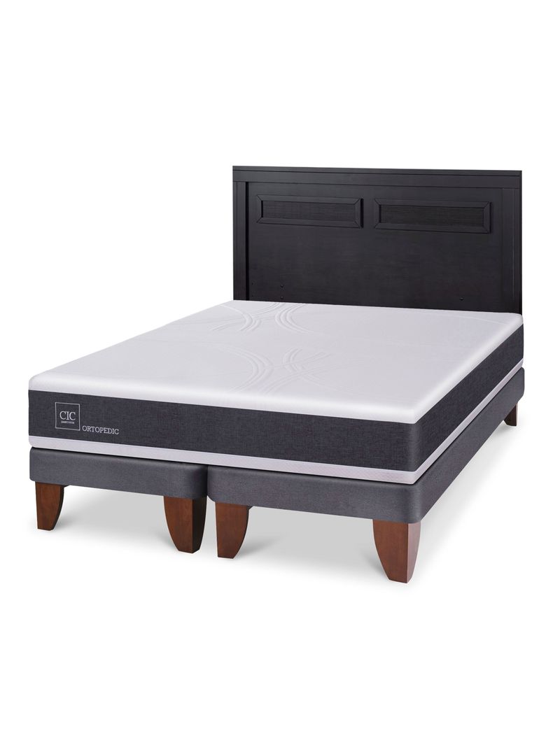 Cama Europea Ortopedic King + Respaldo Milán Negro-0