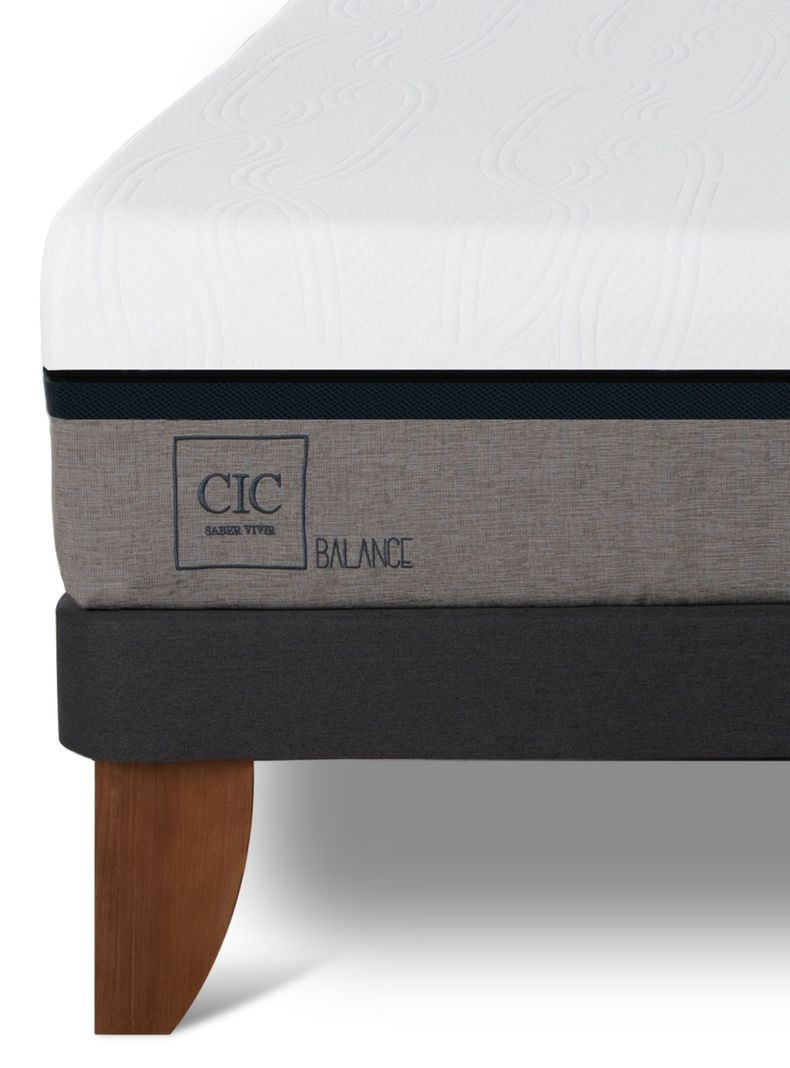 Cama Europea Balance 2 Plazas Base Dividida + Respaldo Milan Negro-3