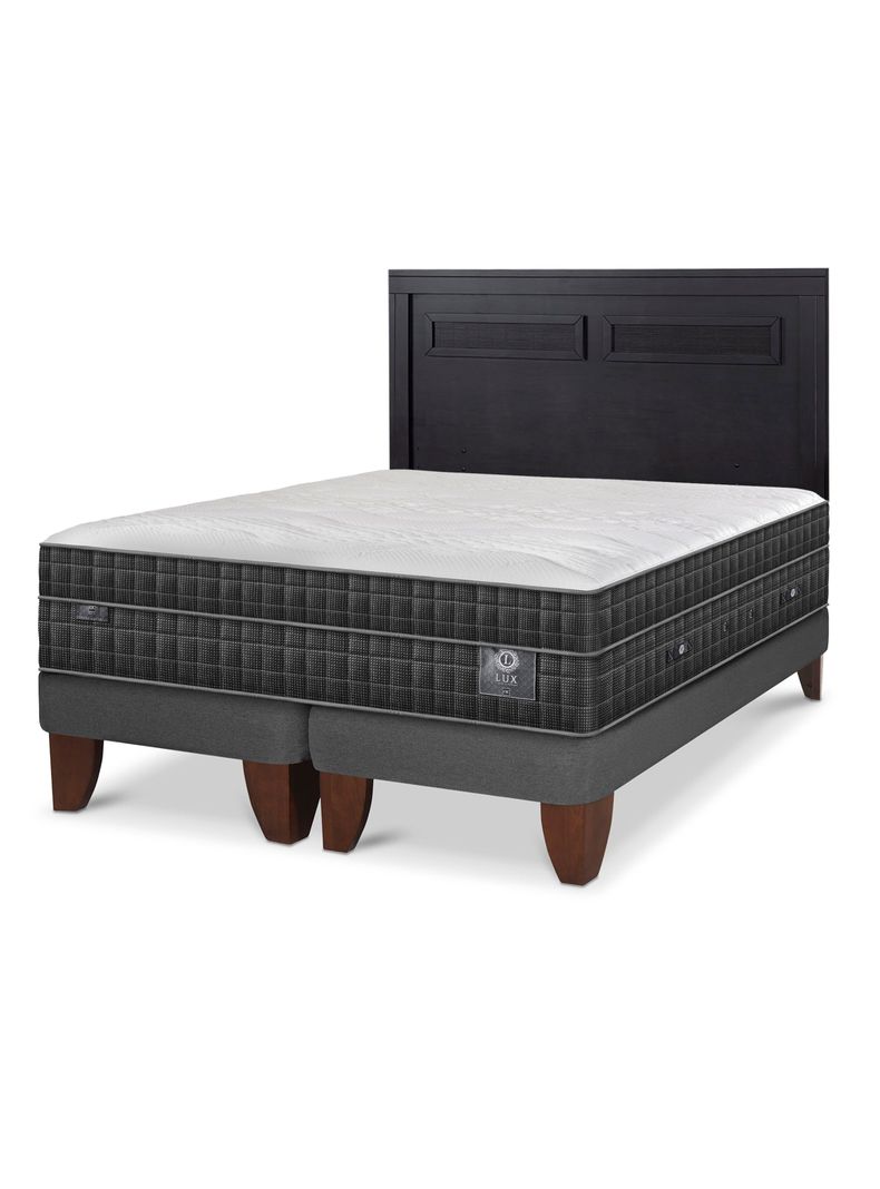 Cama Europea Lux King + Respaldo Milán Negro-0