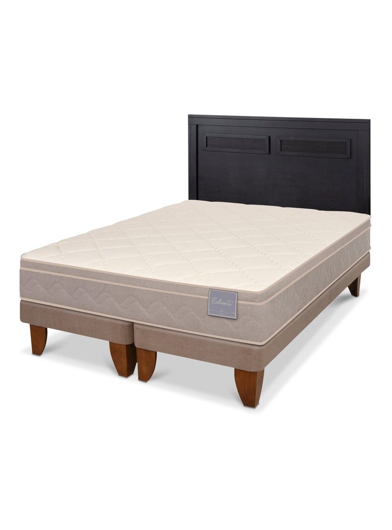 Cama Europea Rilassati 2 Plazas Base Dividida + Respaldo Milán Negro-0