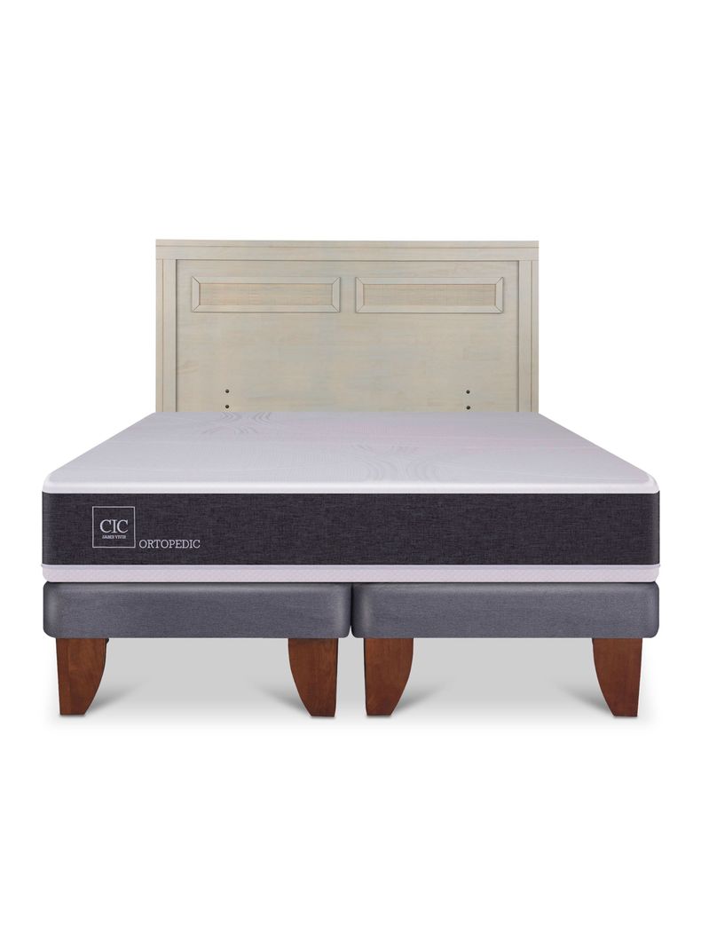Cama Europea Ortopedic 2 Plazas Base Dividida + Respaldo Milán Alpino-2