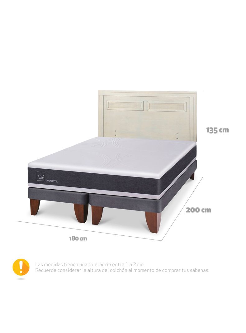 Cama Europea Ortopedic King + Respaldo Milán Alpino-1