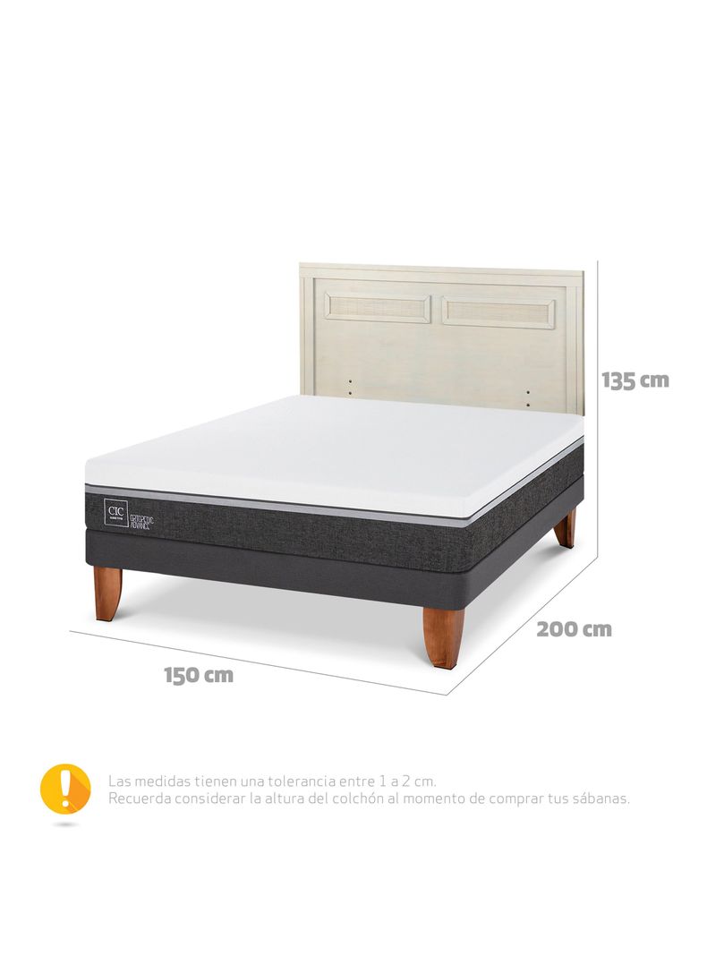 Cama Europea Ortopedic Advance 2 Plazas + Respaldo Milán Alpino-1