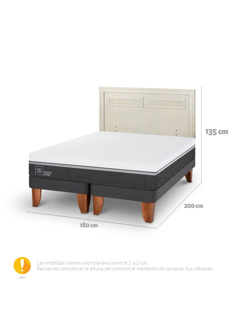 Cama Europea Ortopedic Advance King + Respaldo Milán Alpino-1