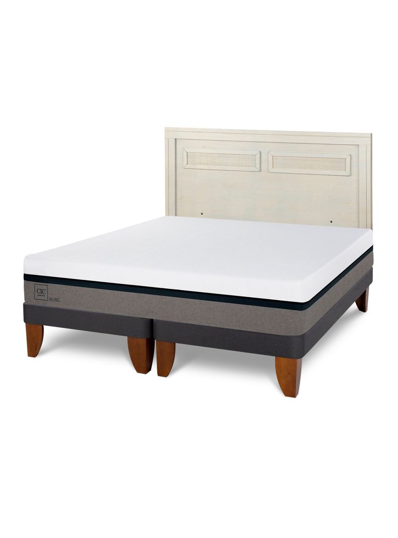 Cama Europea Balance 2 Plazas Base Dividida + Respaldo Milán Alpino