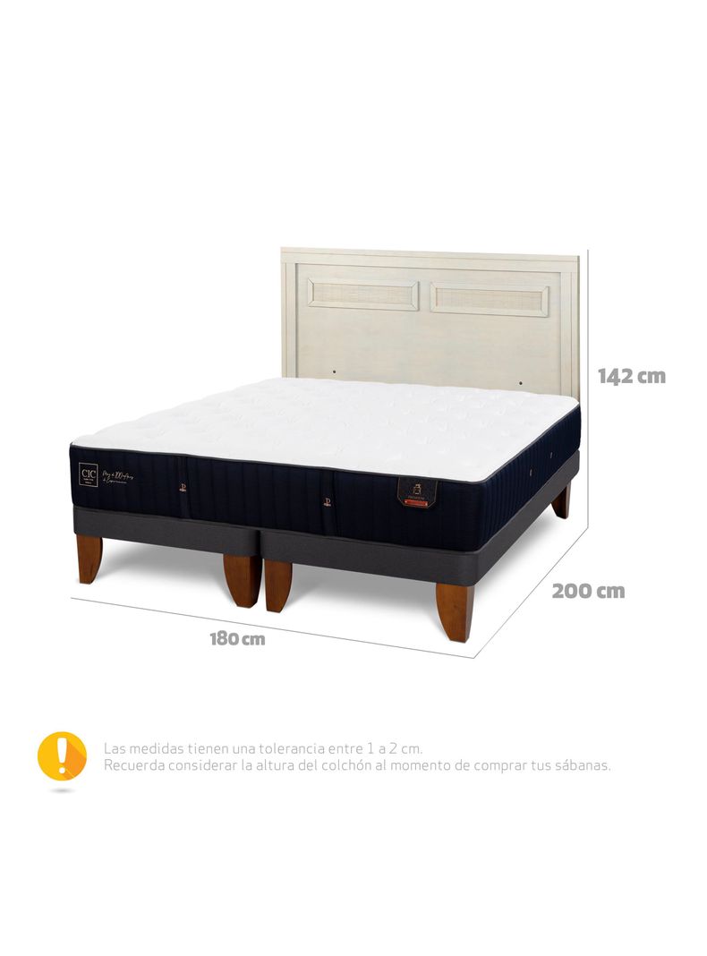 Cama Europea Premium King + Respaldo Milán Alpino-1