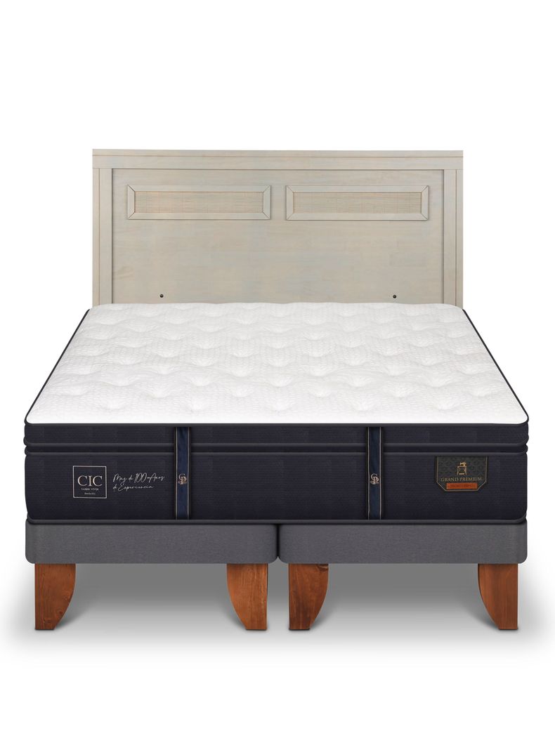 Cama Europea Grand Premium King + Respaldo Milán Alpino-2
