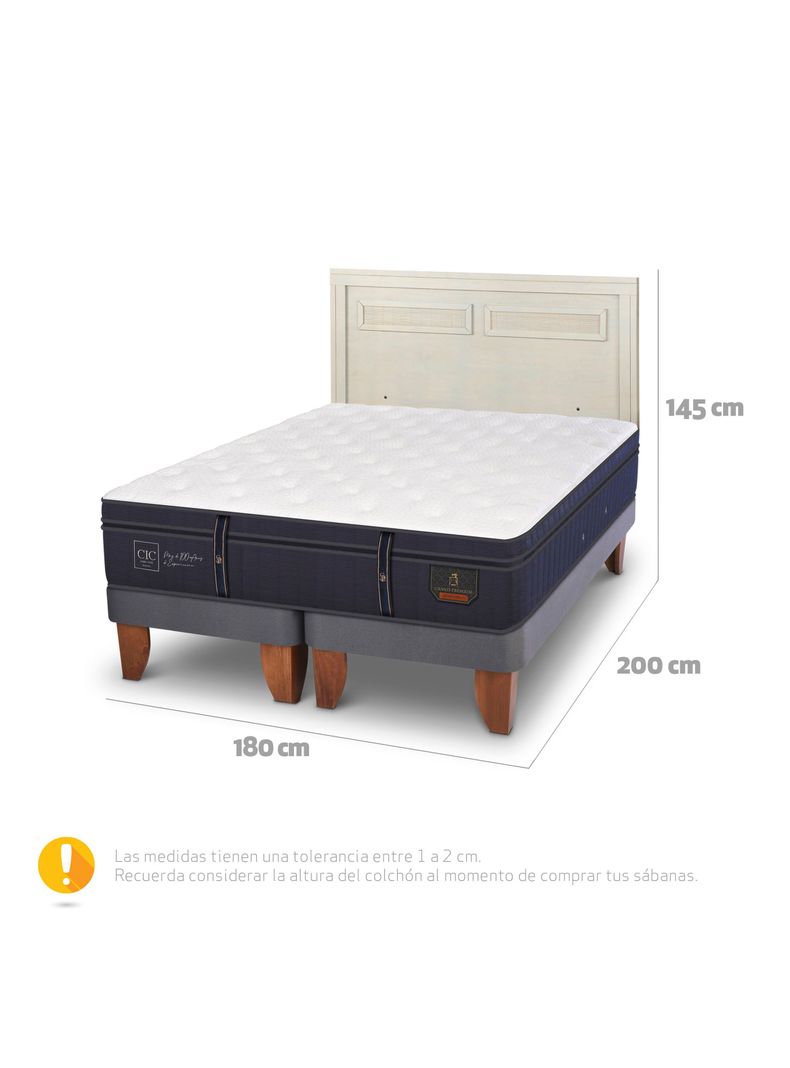 Cama Europea Grand Premium King + Respaldo Milán Alpino-1