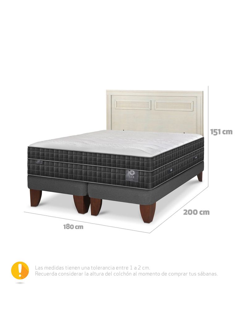 Cama Europea Lux King + Respaldo Milán Alpino-1