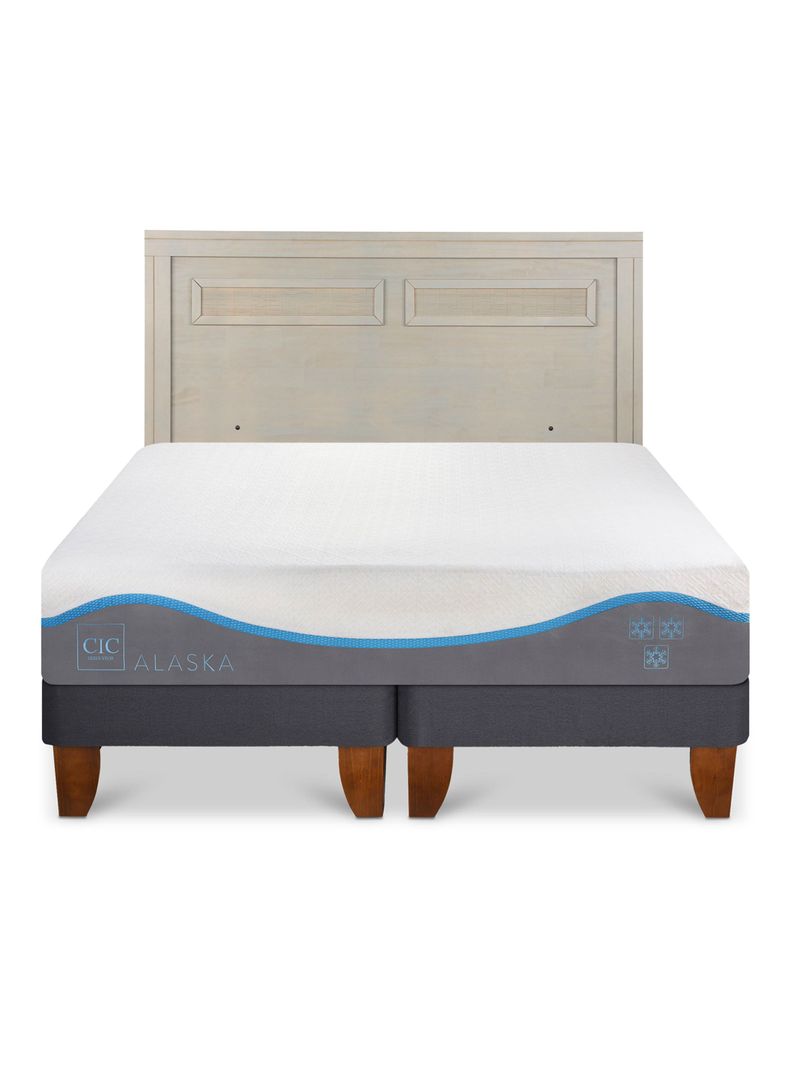 Cama Europea Alaska King + Respaldo Milan Alpino-2