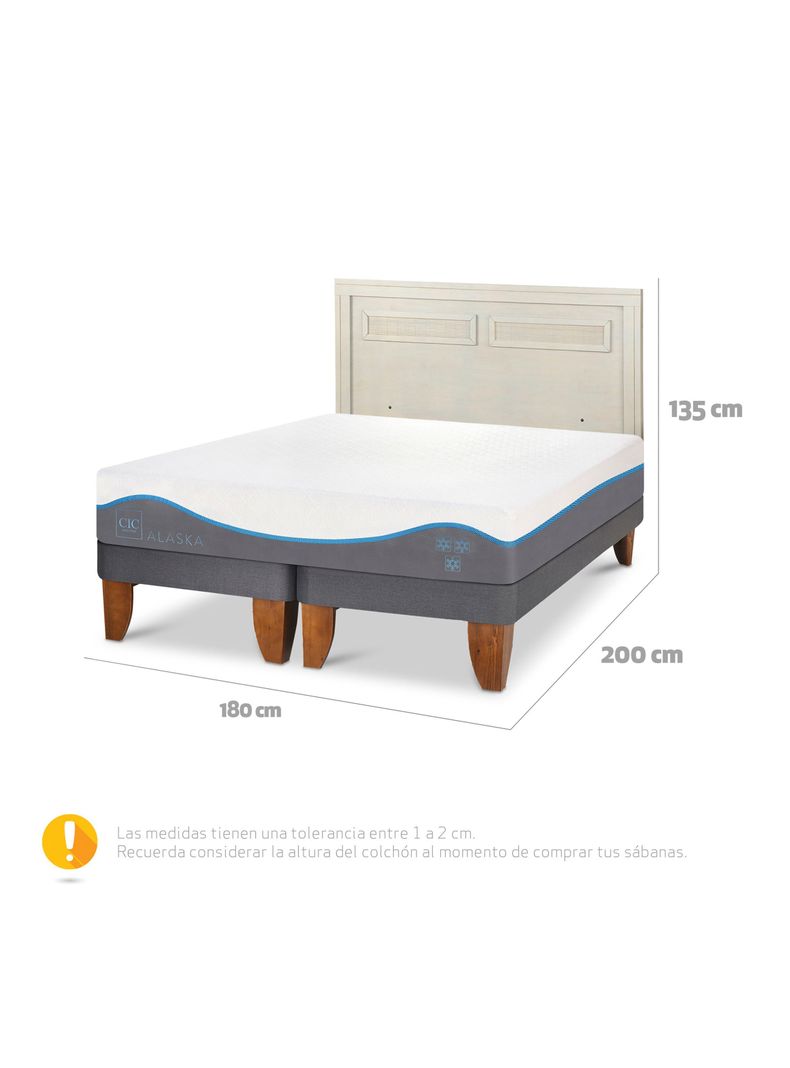 Cama Europea Alaska King + Respaldo Milan Alpino-1