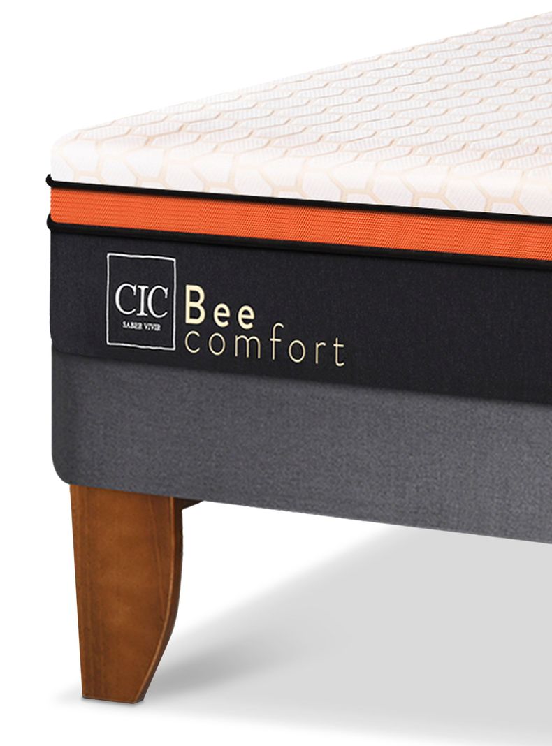 Cama Europea Bee Comfort 2 Plazas Base Dividida + Respaldo Milán Alpino-4