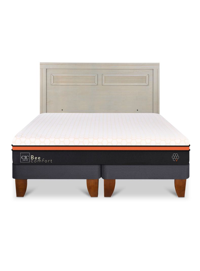 Cama Europea Bee Comfort King + Respaldo Milán Alpino-2