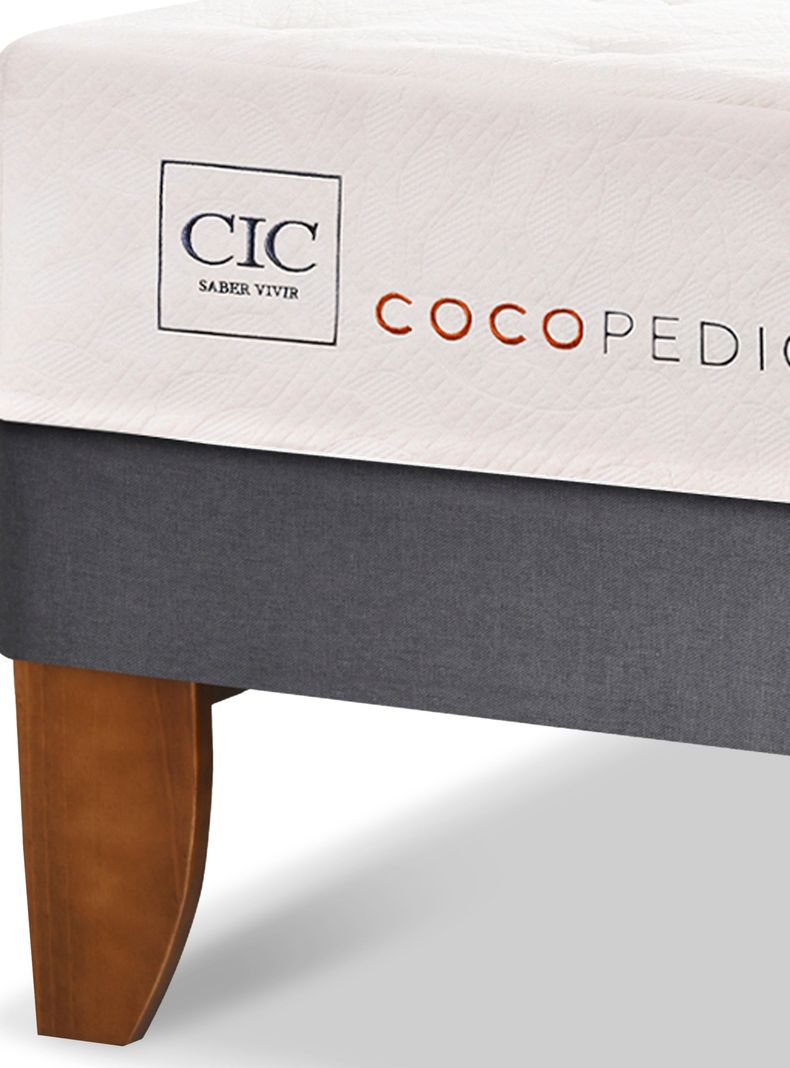 Cama Europea Cocopedic 2 Plazas Base Dividida + Respaldo Milán Alpino-4