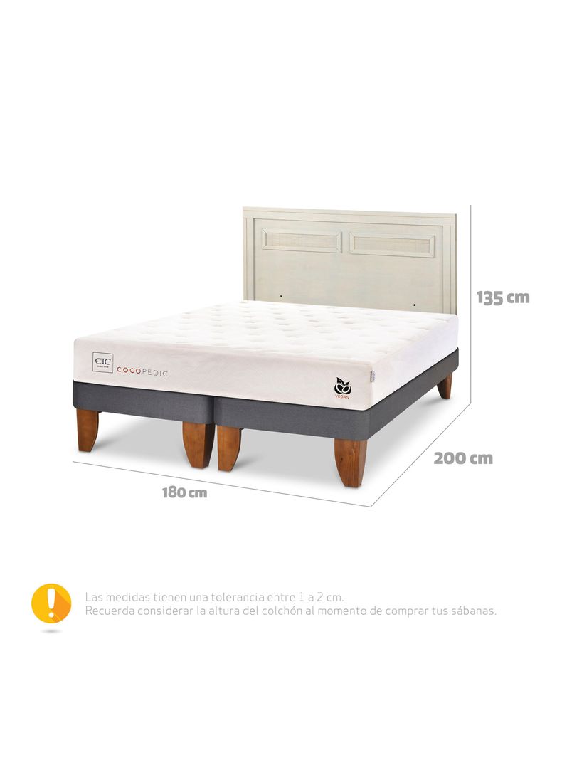 Cama Europea Cocopedic King + Respaldo Milán Alpino-1