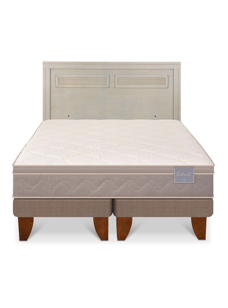 Cama Europea Rilassati 2 Plazas Base Dividida + Respaldo Milán Alpino-2