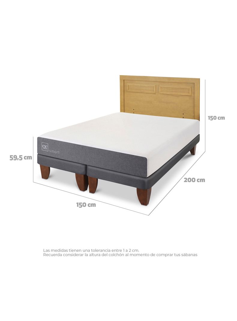 Cama Europea Balance 2 Plazas Base Dividida + Respaldo Milán Mostaza-1