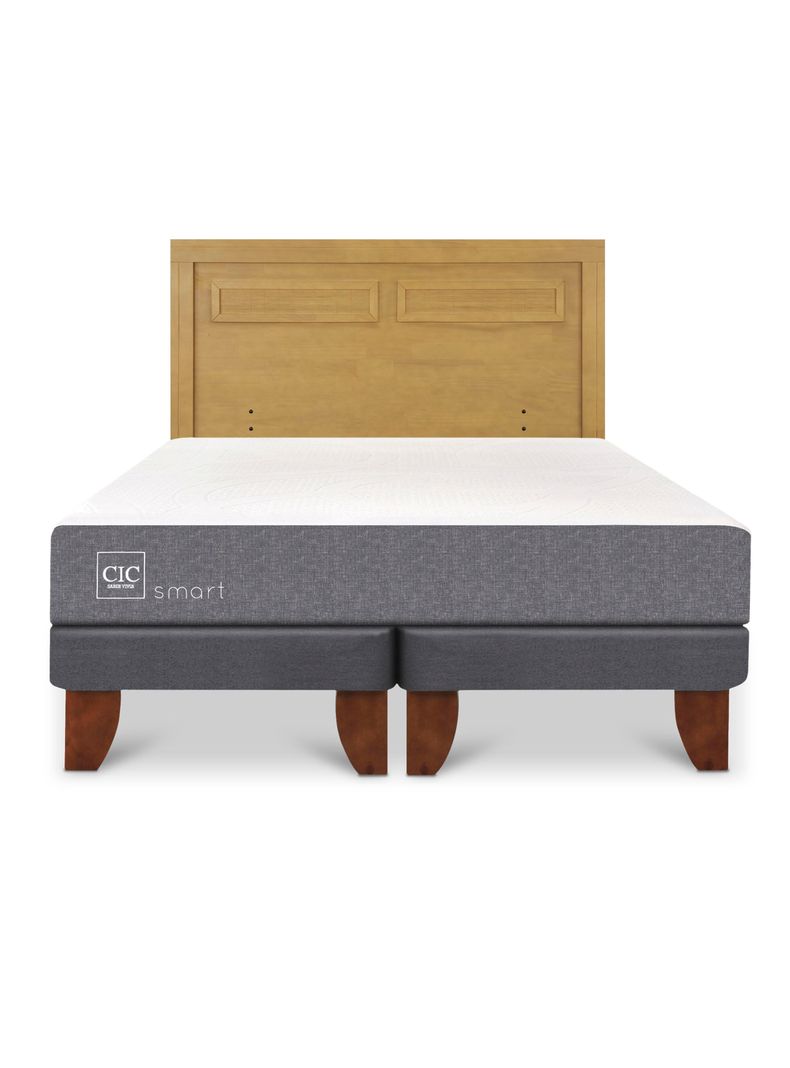 Cama Europea Balance King + Respaldo Milán Mostaza-2
