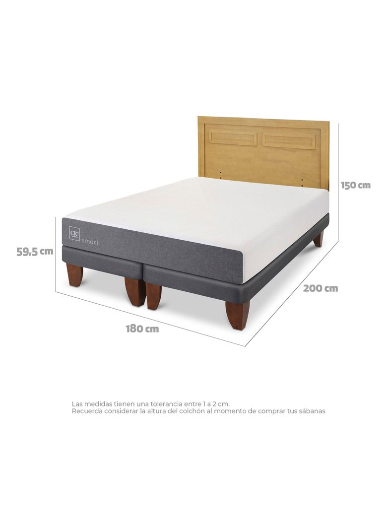 Cama Europea Balance King + Respaldo Milán Mostaza-1
