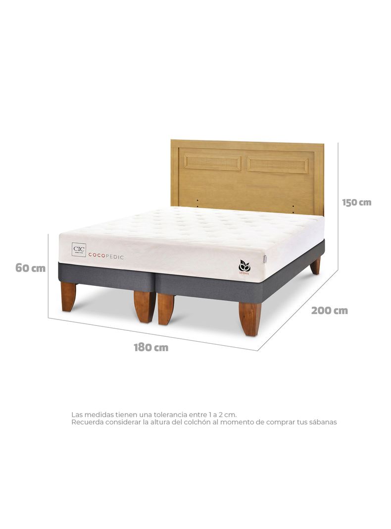 Cama Europea Cocopedic King + Respaldo Milán Mostaza-1